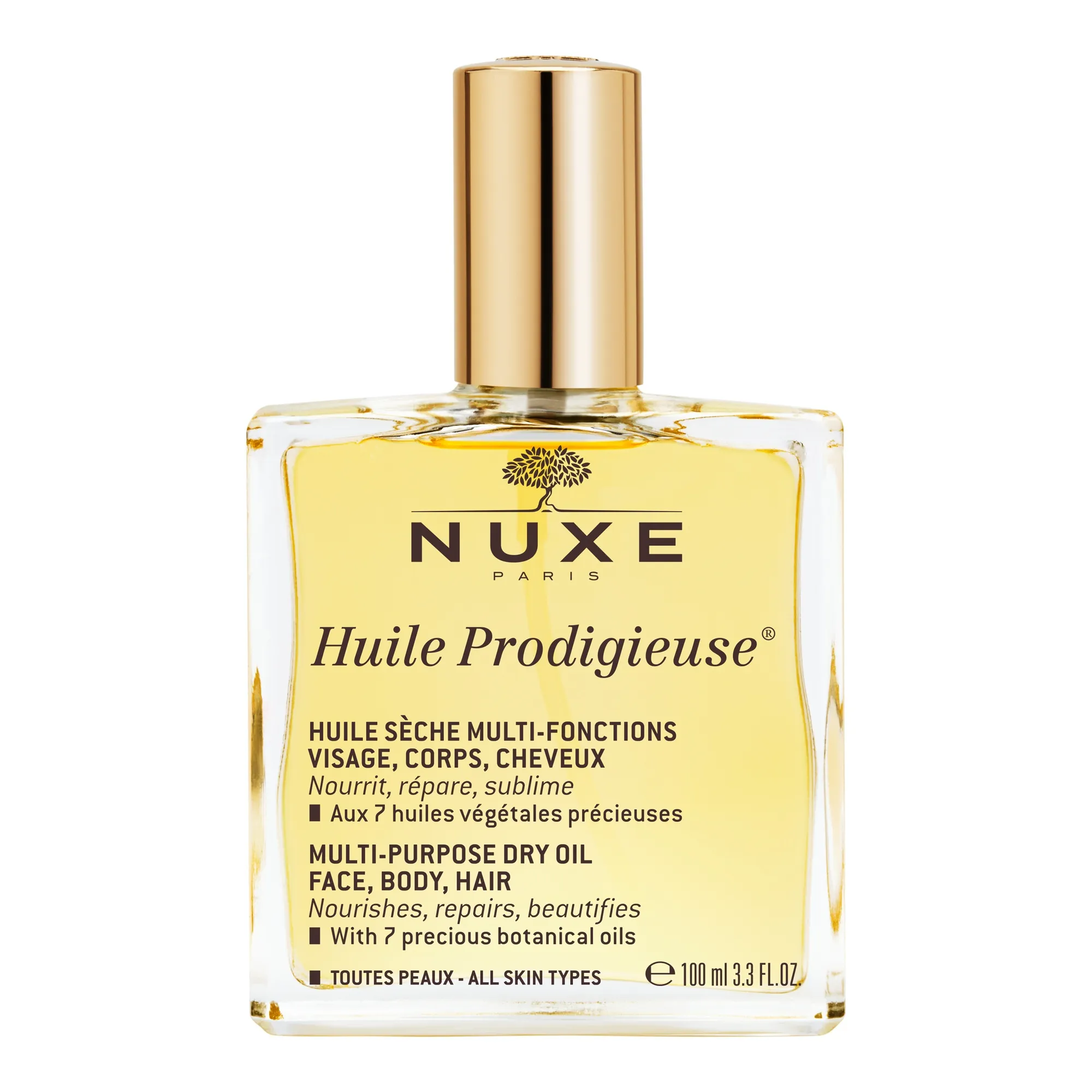 NUXE-HUILE- PRODIGIEUSE – Huile- Sèche- Multi-Fonctions- - Tous- Types- de- Peaux-100ml-3264680009754