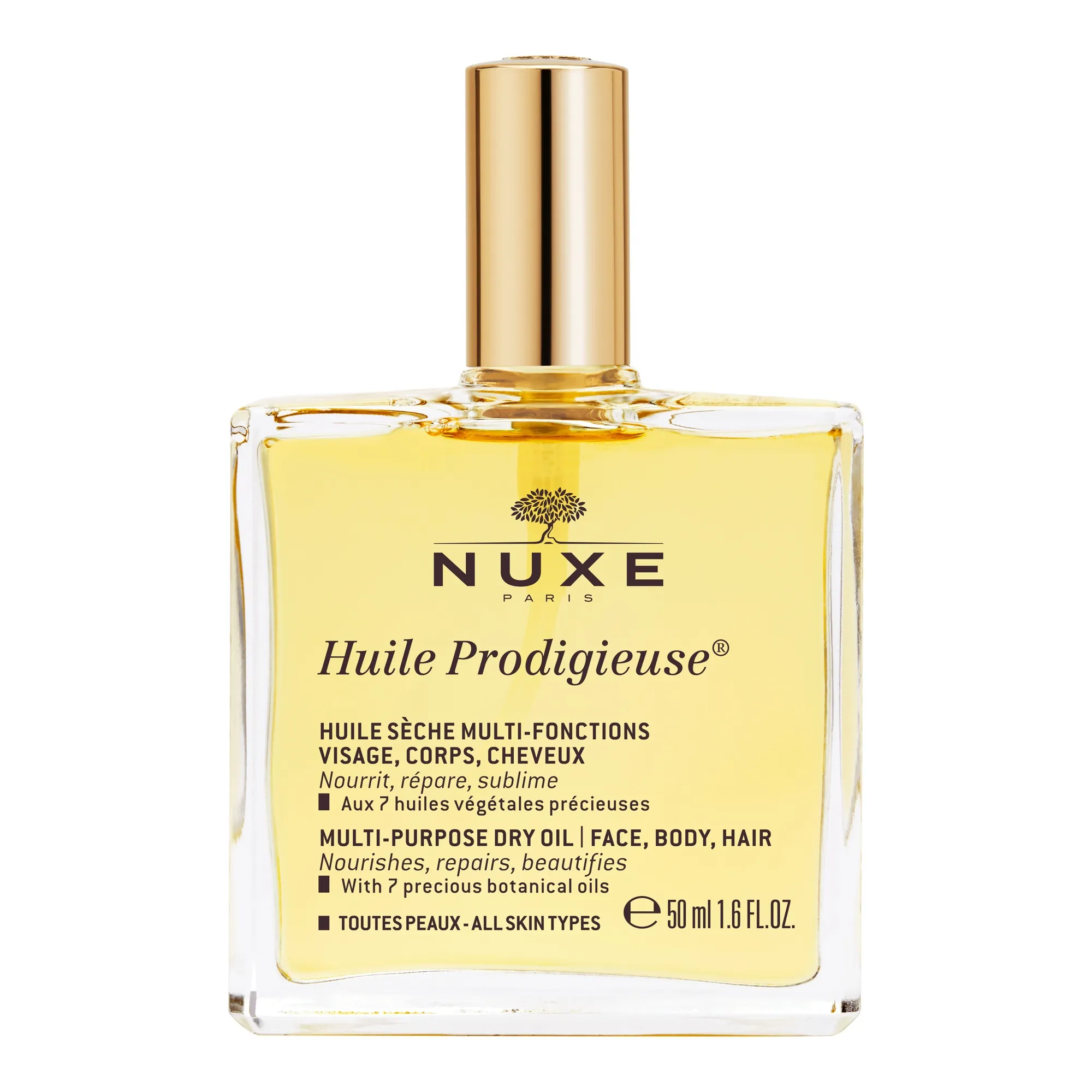 NUXE-HUILE -PRODIGIEUSE - Huile-Sèche- Multi-Fonctions - Tous -Types- de -Peaux- 50ml-3264680009761