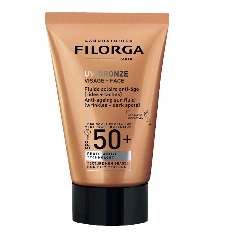 FILORGA UV-BRONZE - Fluide Solaire Anti-Âge SPF50+ - Visage, 40ml