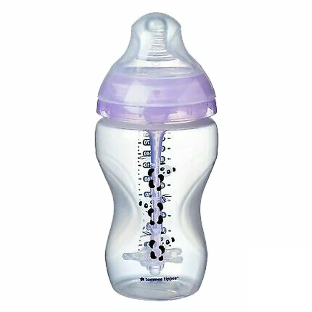 TOMMEE- TIPPEE- ADVANCED- ANTI-COLIQUE- BIBERON- 3M+ 340ML - Lilas- Panda