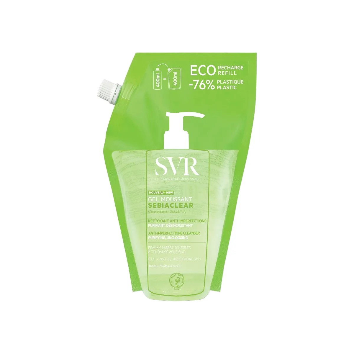 3662361003419 svr sebiaclear gel moussant eco-recharge 400ml doypack
