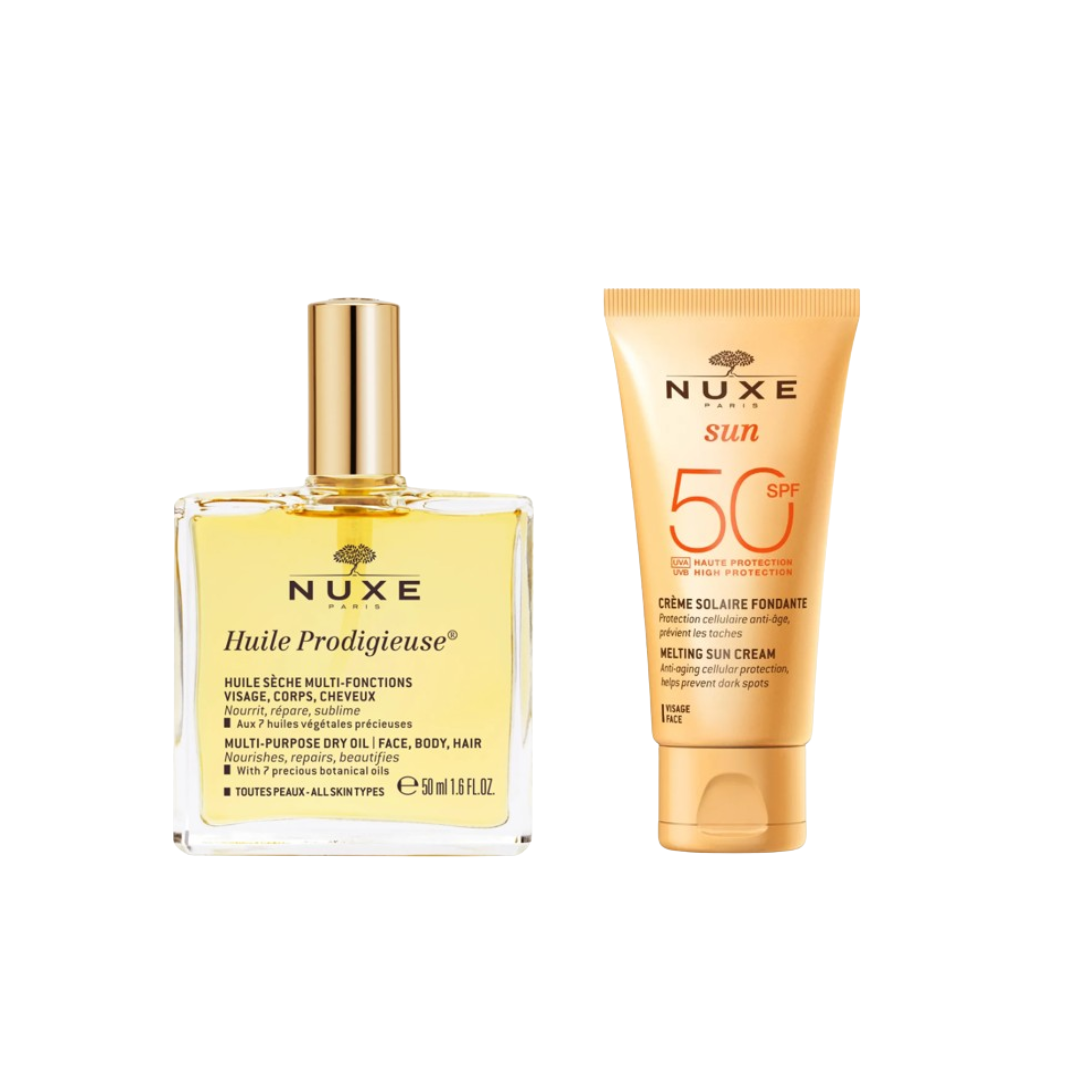 Pack-Nuxe-Sun Solaire -Crème -Fondante + Huile- Prodigieuse- 50- ml